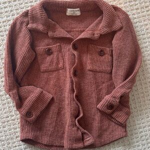 1+ in the family Kids Button-Up Shirt - rust